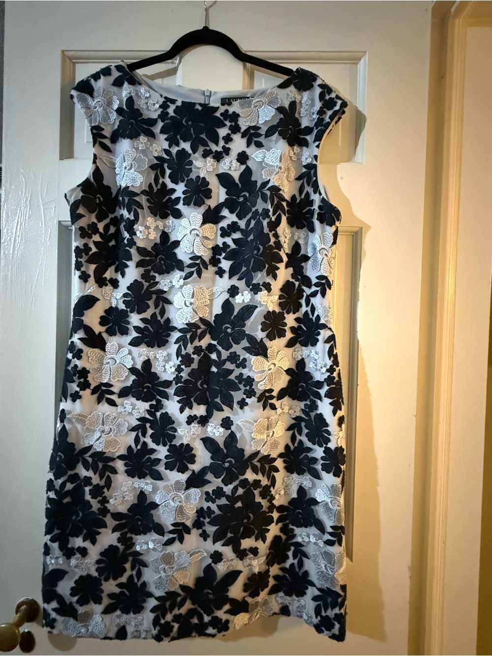 Lauren Ralph Lauren Floral Appliqué Midi Dress